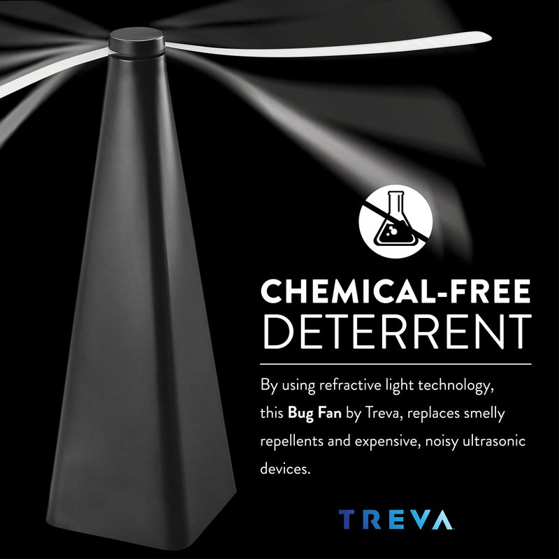 Treva Bug Fan Fly Deterrent with Holographic Blades to Clear Bugs, Mosquitoes, and Flies, Battery Powered Fly Fan - Image 4